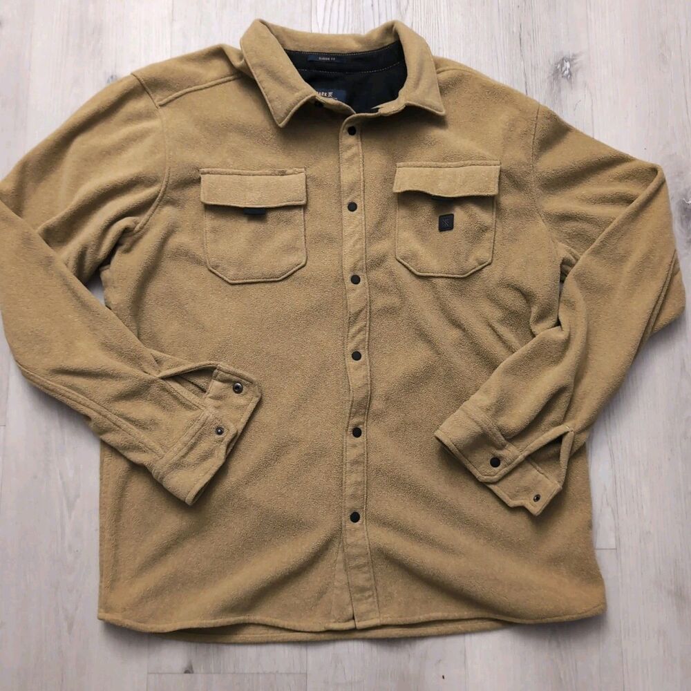 ROARK Flannel Shirt Mens L Brown Western Long Sleeves Pockets